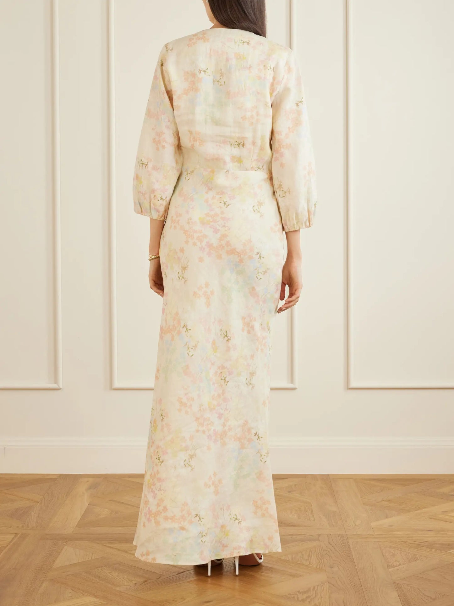 Beau Floral-print Linen Maxi Dress