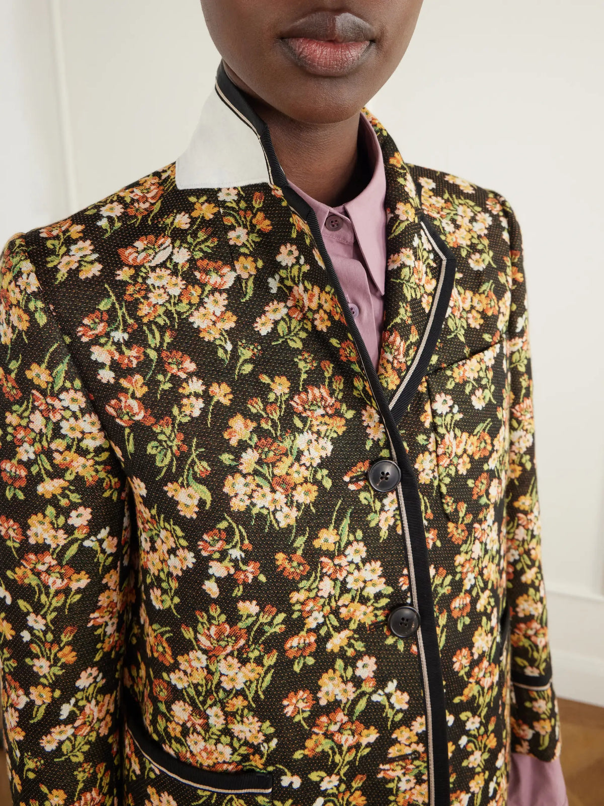 Dries Van Noten Floral-embroidered Cotton-blend Blazer