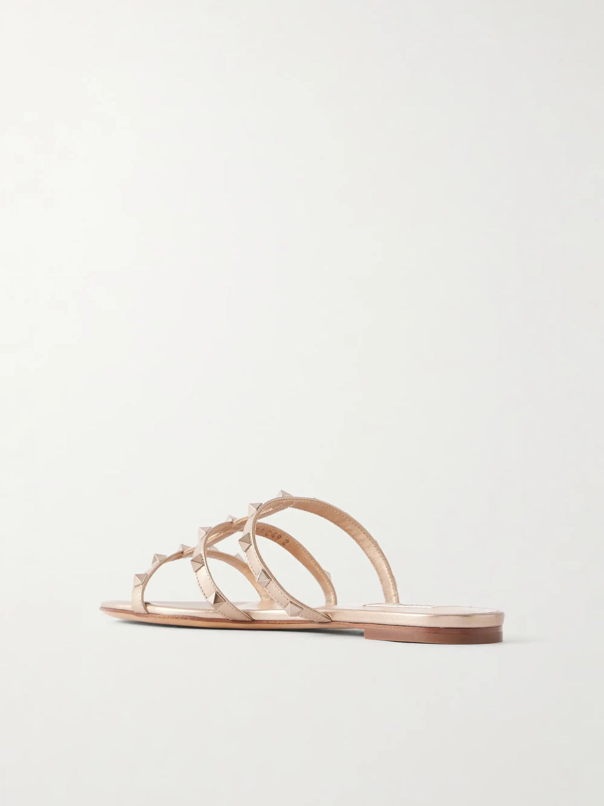Rockstud Metallic Leather Sandals