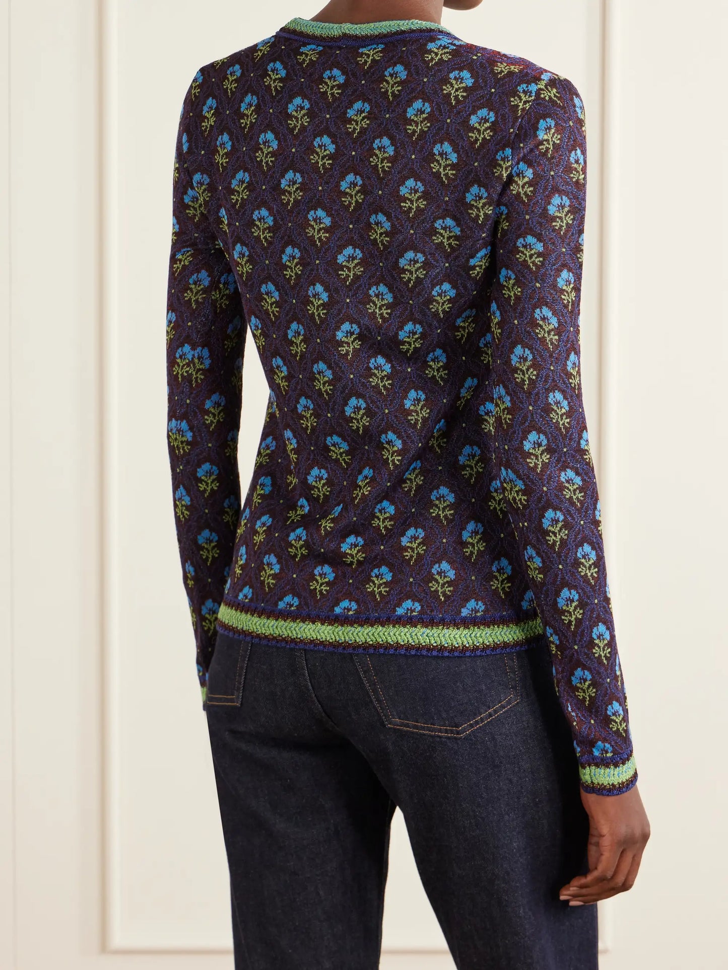 Embroidered Jacquard Cardigan