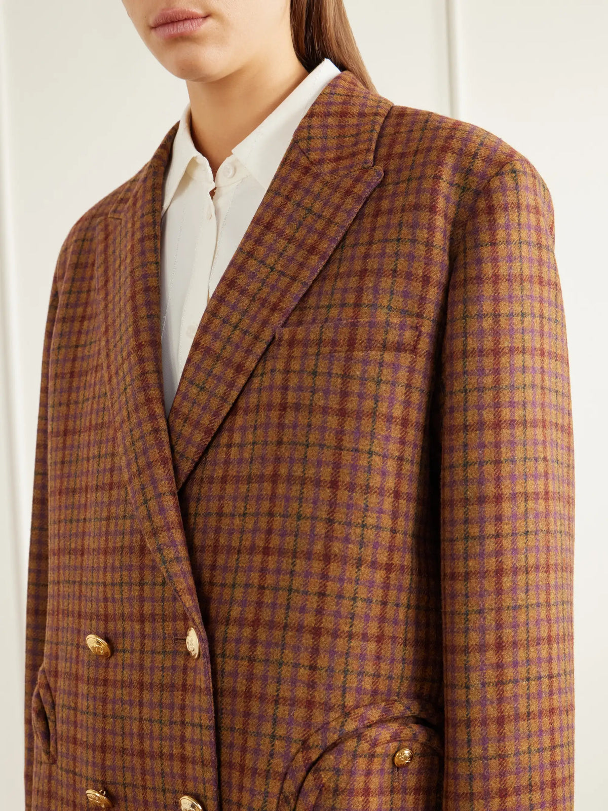 BLAZÉ Milano Nightbreak Checked Wool Blazer