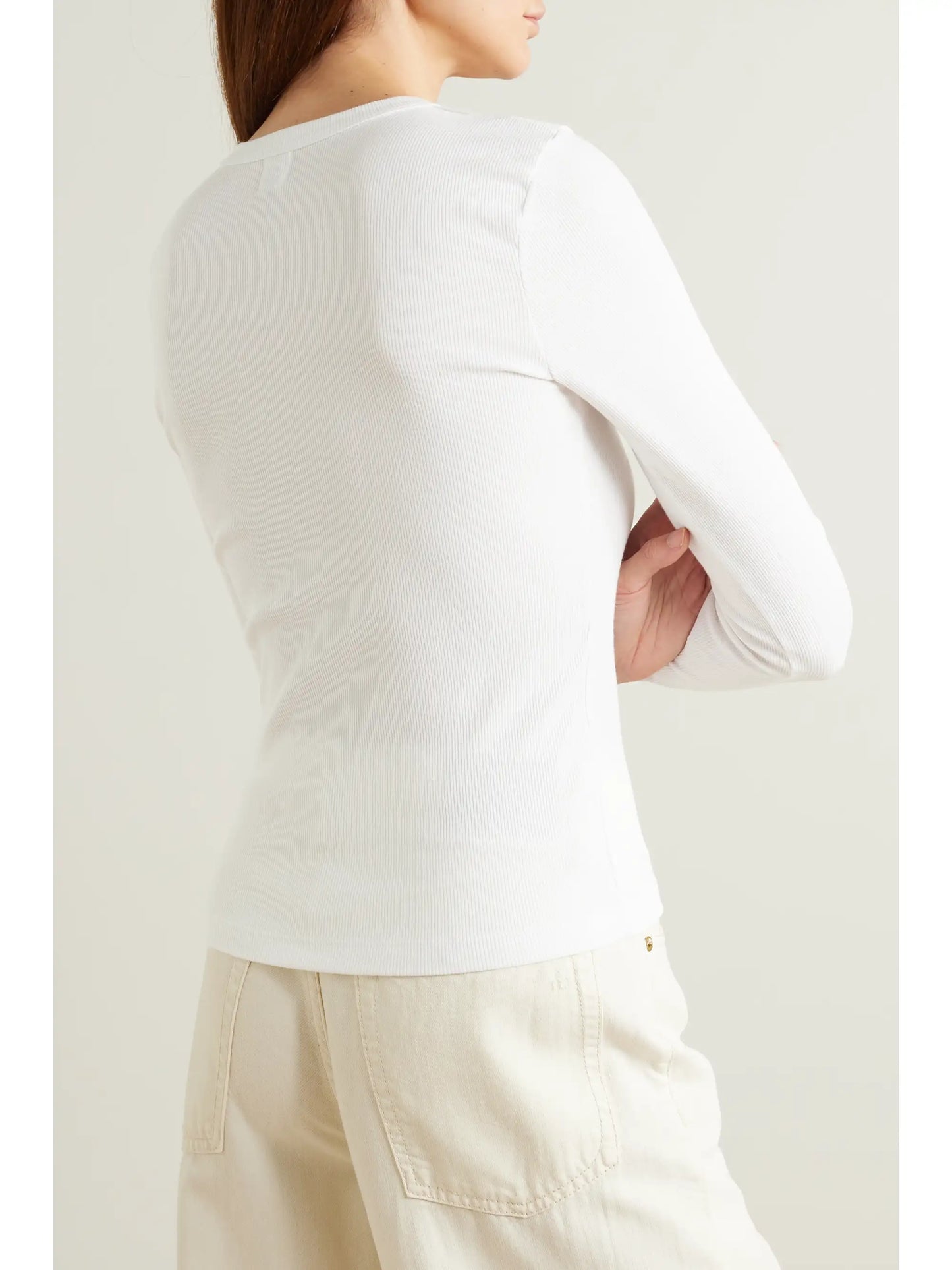 Kelly Ribbed Stretch-cotton Jersey Top