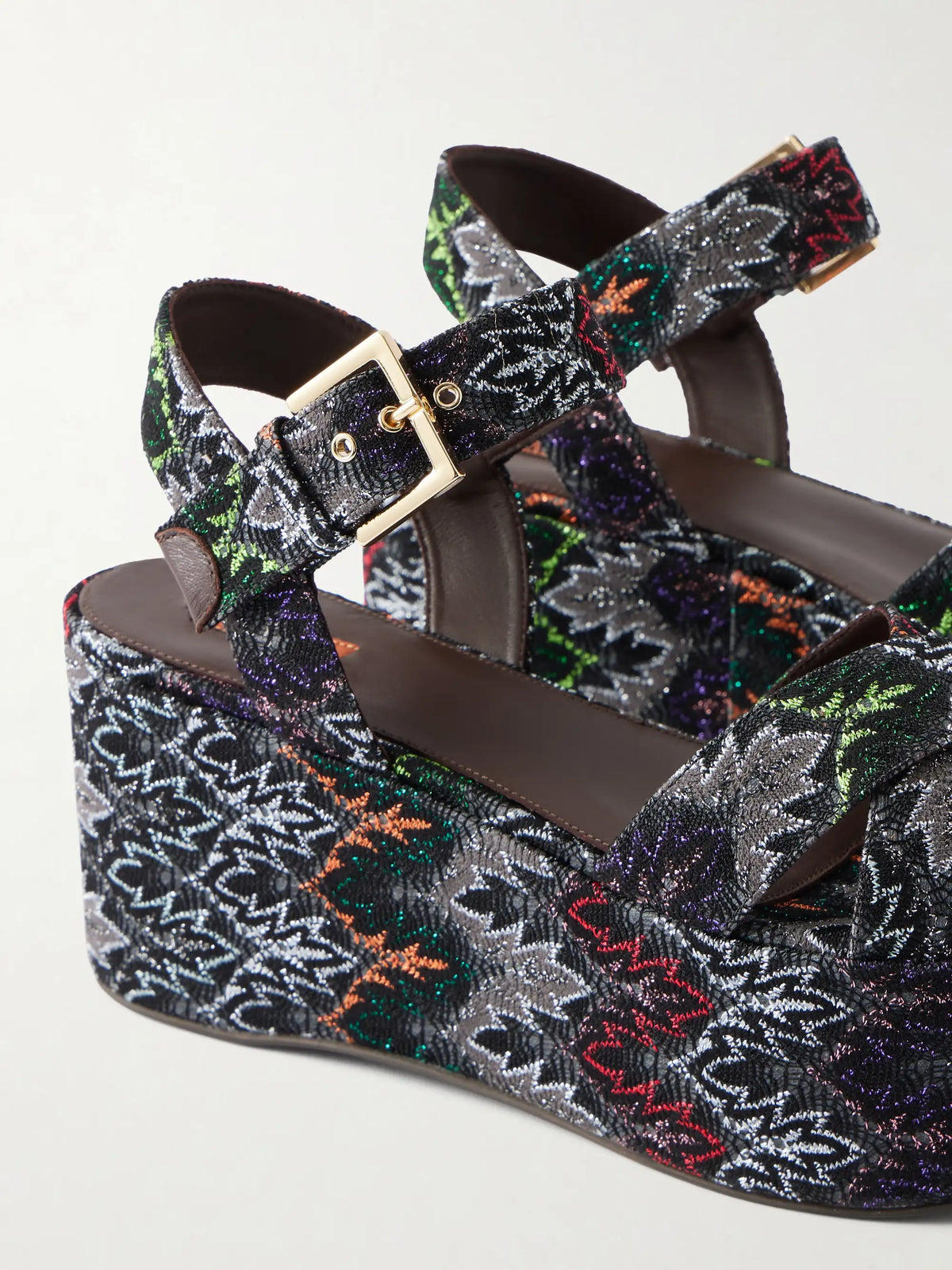 Julia Striped Woven Platform Sandals