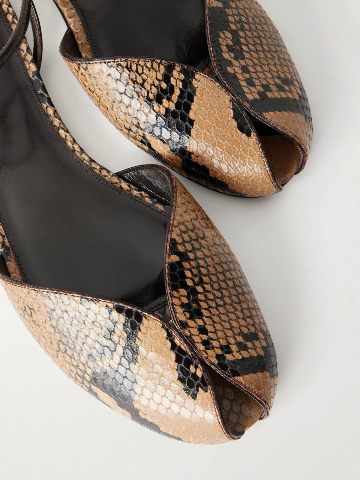 Valetta Snake-effect Leather Flats