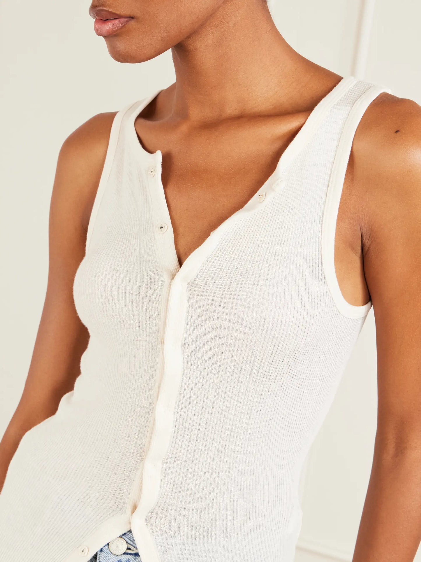 Ribbed-knit Cotton Tank