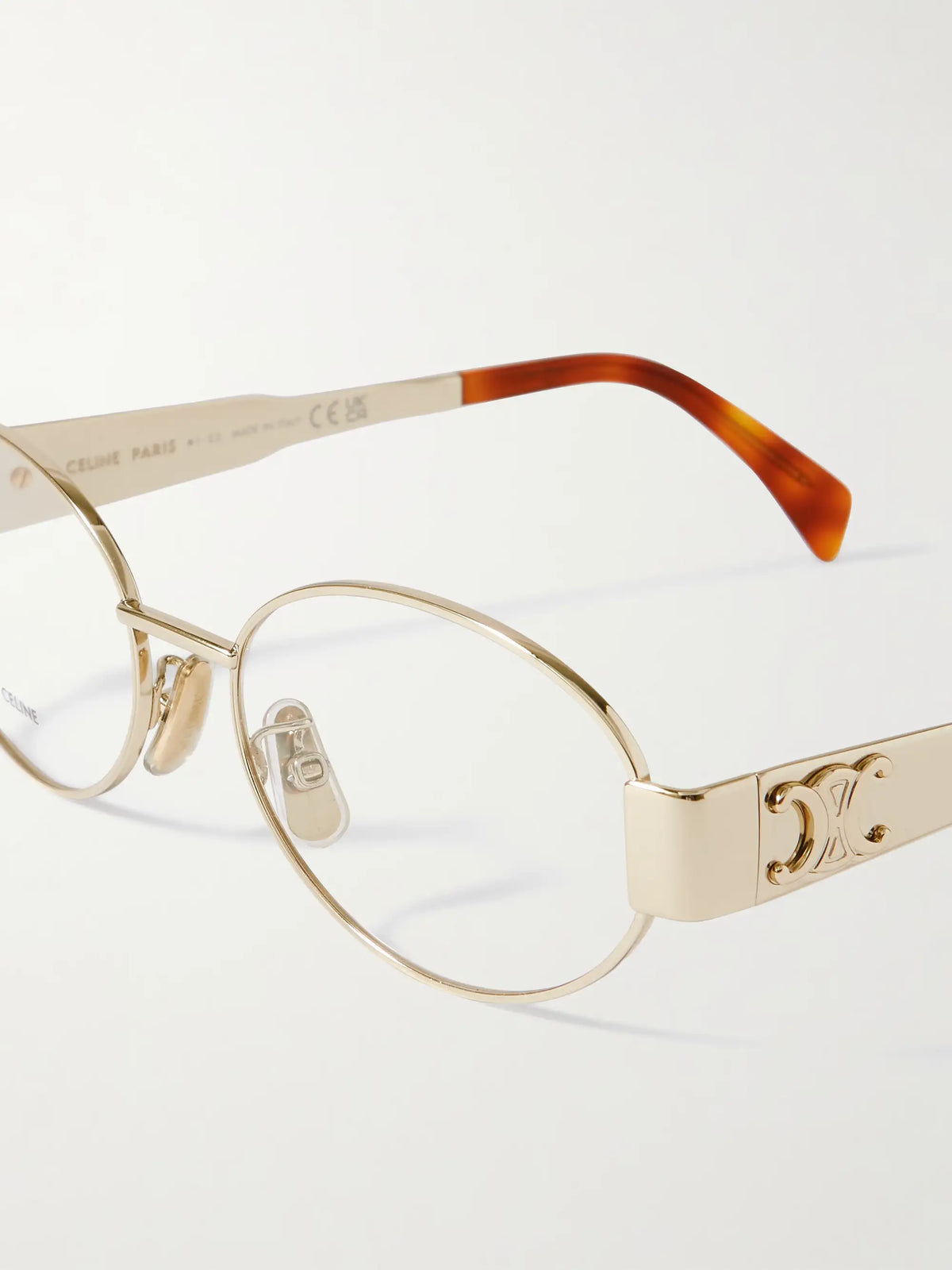 Triomphe Oval-frame Gold-tone Optical Glasses