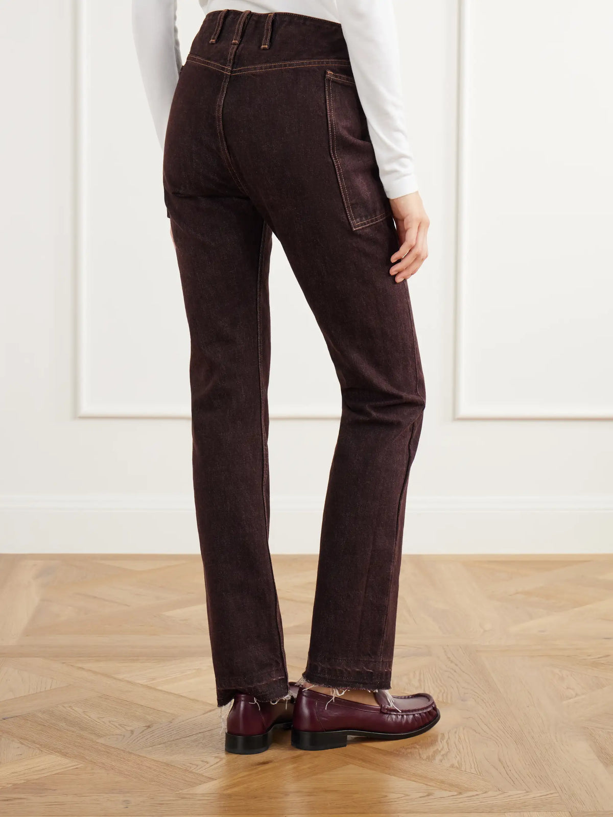 RÙADH The Bèbè Frayed Mid-rise Straight-leg Jeans