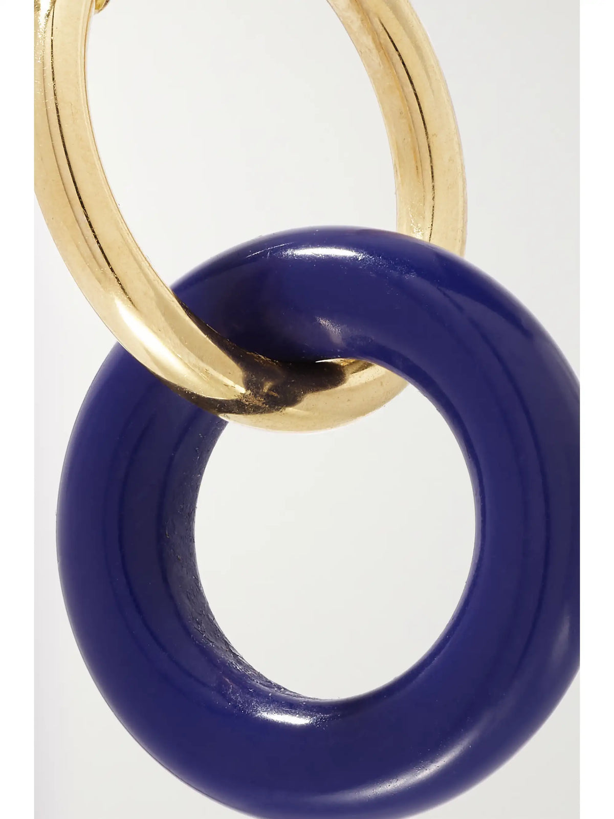 Donut 14-karat Gold Lapis Lazuli Hoop Earrings