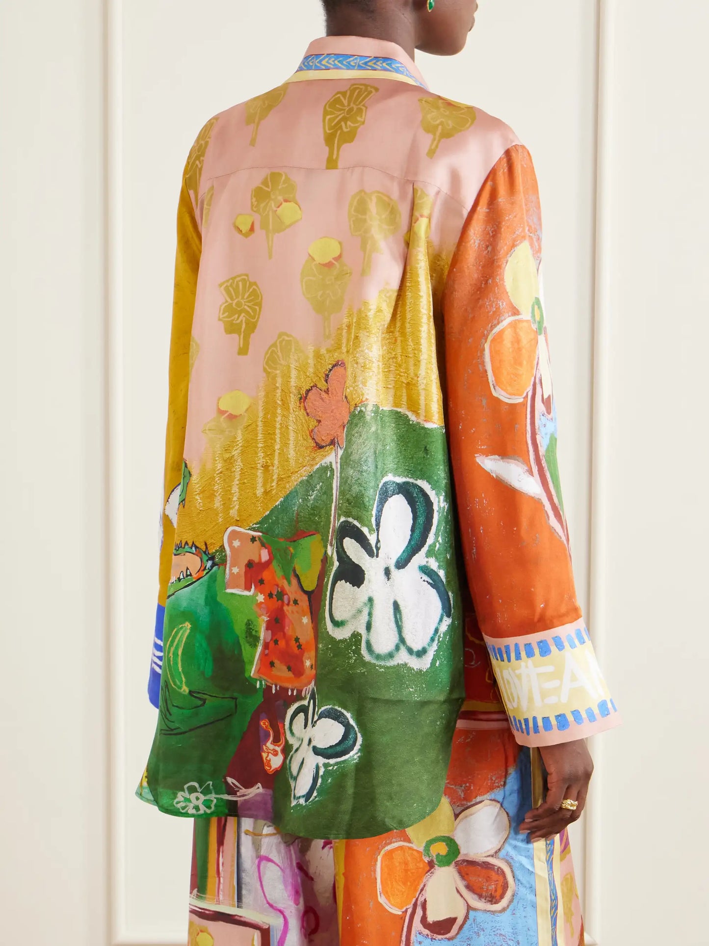 Mlak Printed Silk-twill Shirt