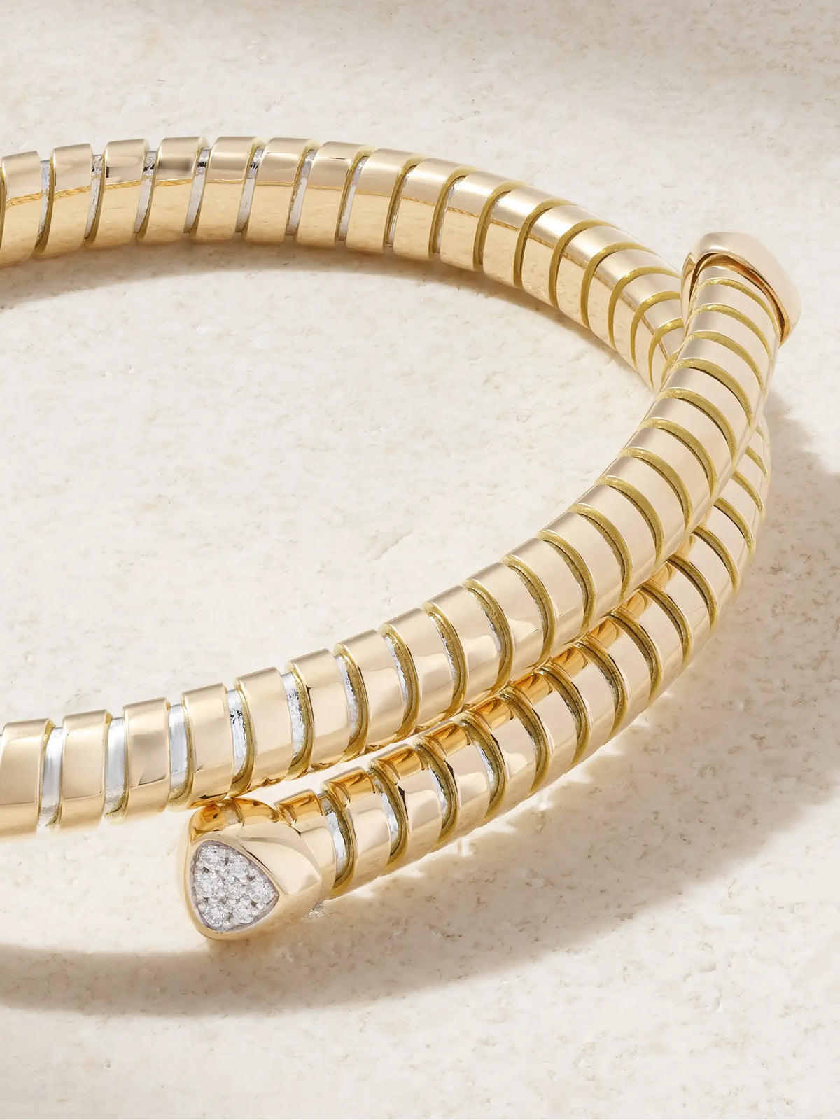 Trisolina Bypass 18-karat Yellow And White Gold Diamond Bracelet