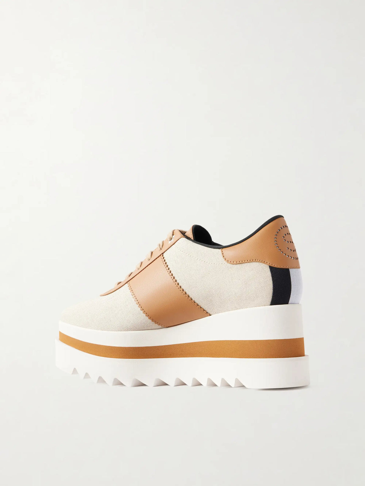 Sneak-elyse Salt And Pepper Exaggerated-sole Canvas Sneakers