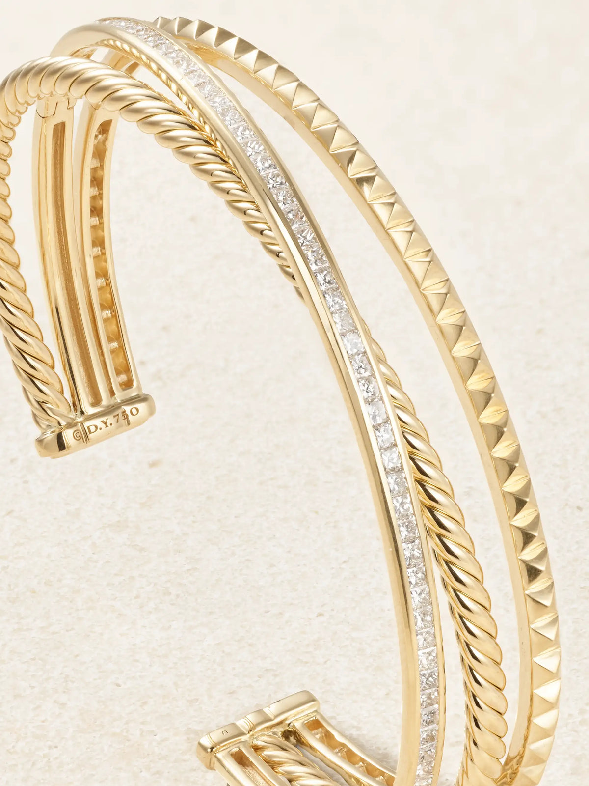 Crossover Trio 18-karat Gold Diamond Cuff