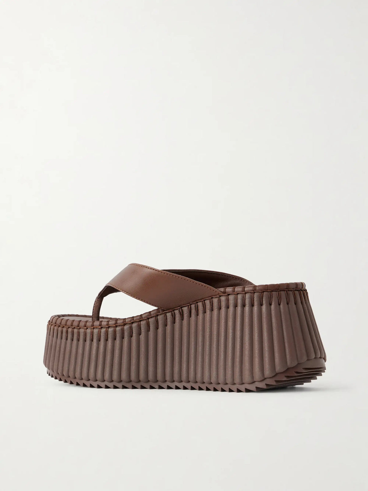 Nama Leather Platform Thong Sandals