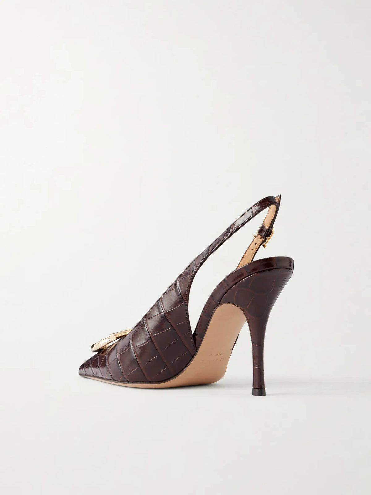 Sara 95 Croc-effect Leather Pumps