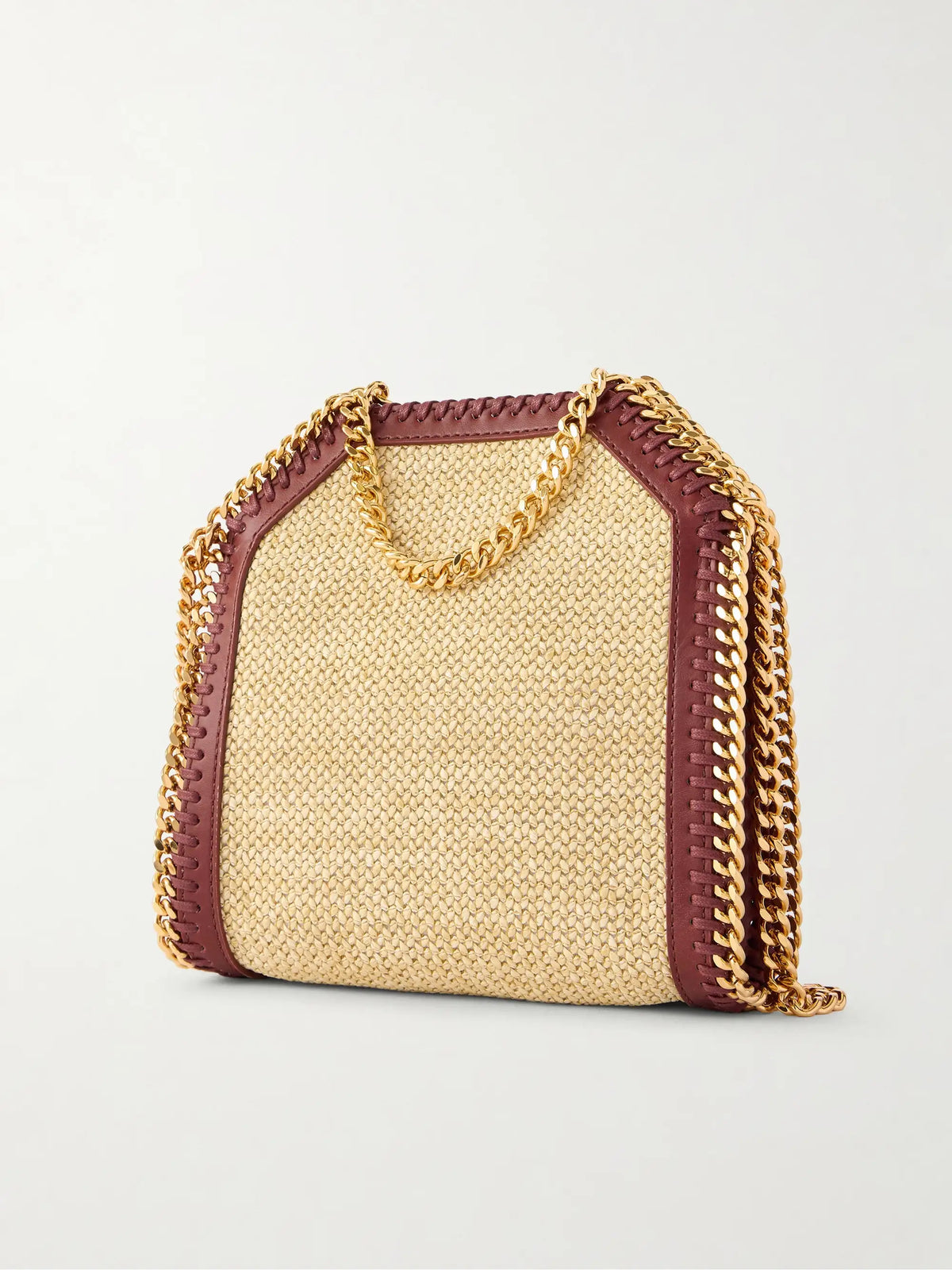 The Falabella Tiny Vegetarian Leather-trimmed Raffia Shoulder Bag