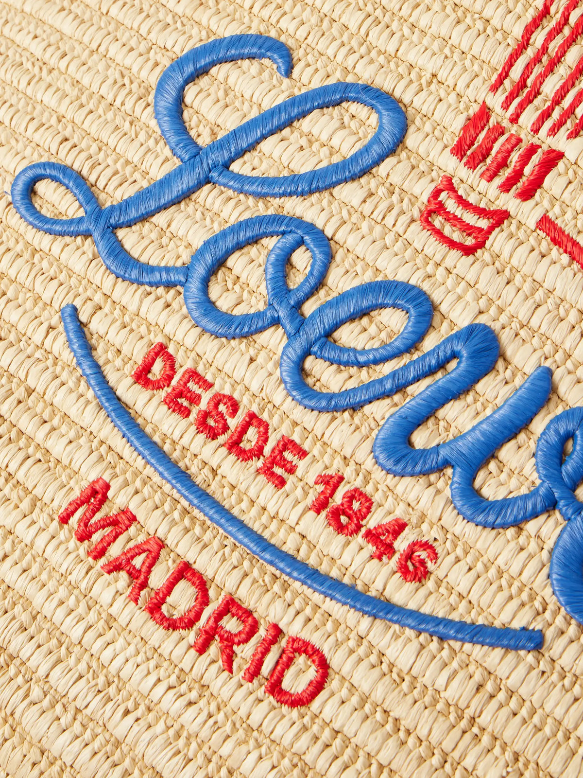 Verano Embroidered Leather-trimmed Raffia Tote