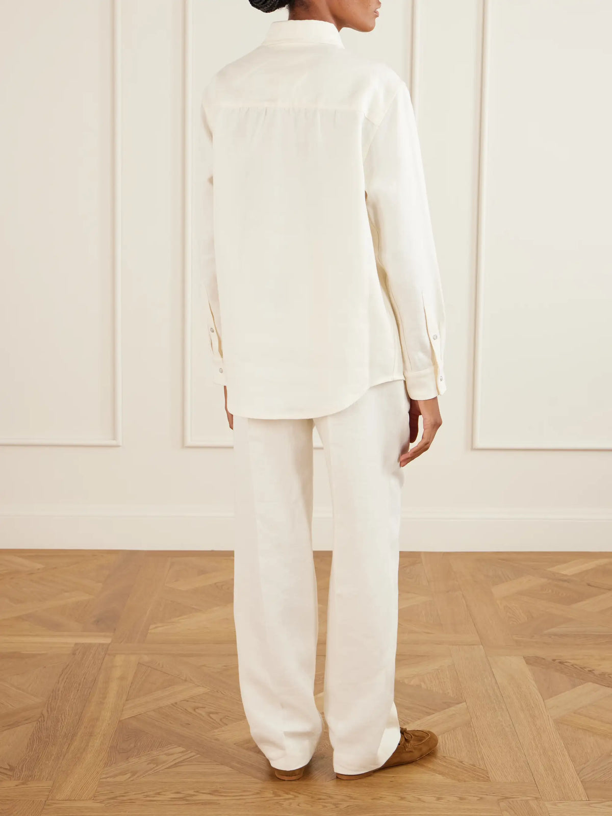 Silver Solid Linen Shirt