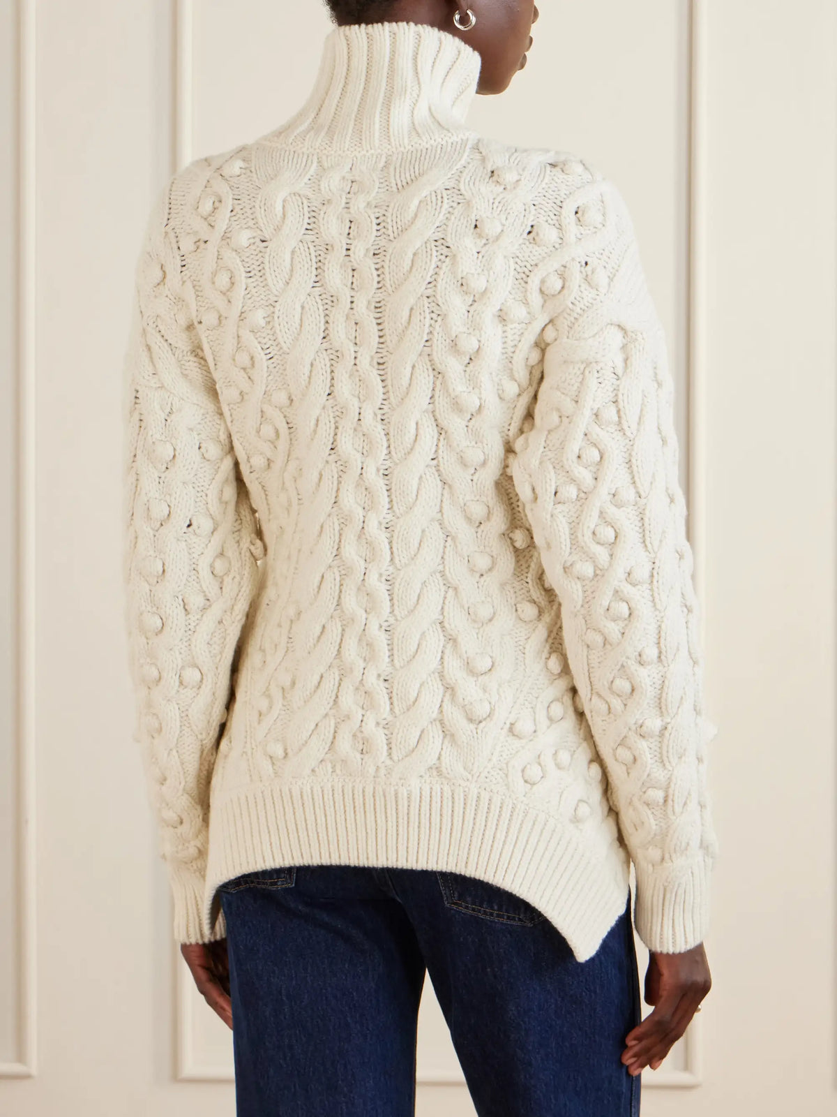 Stella McCartney Bobble Cable-knit Wool Turtleneck Sweater