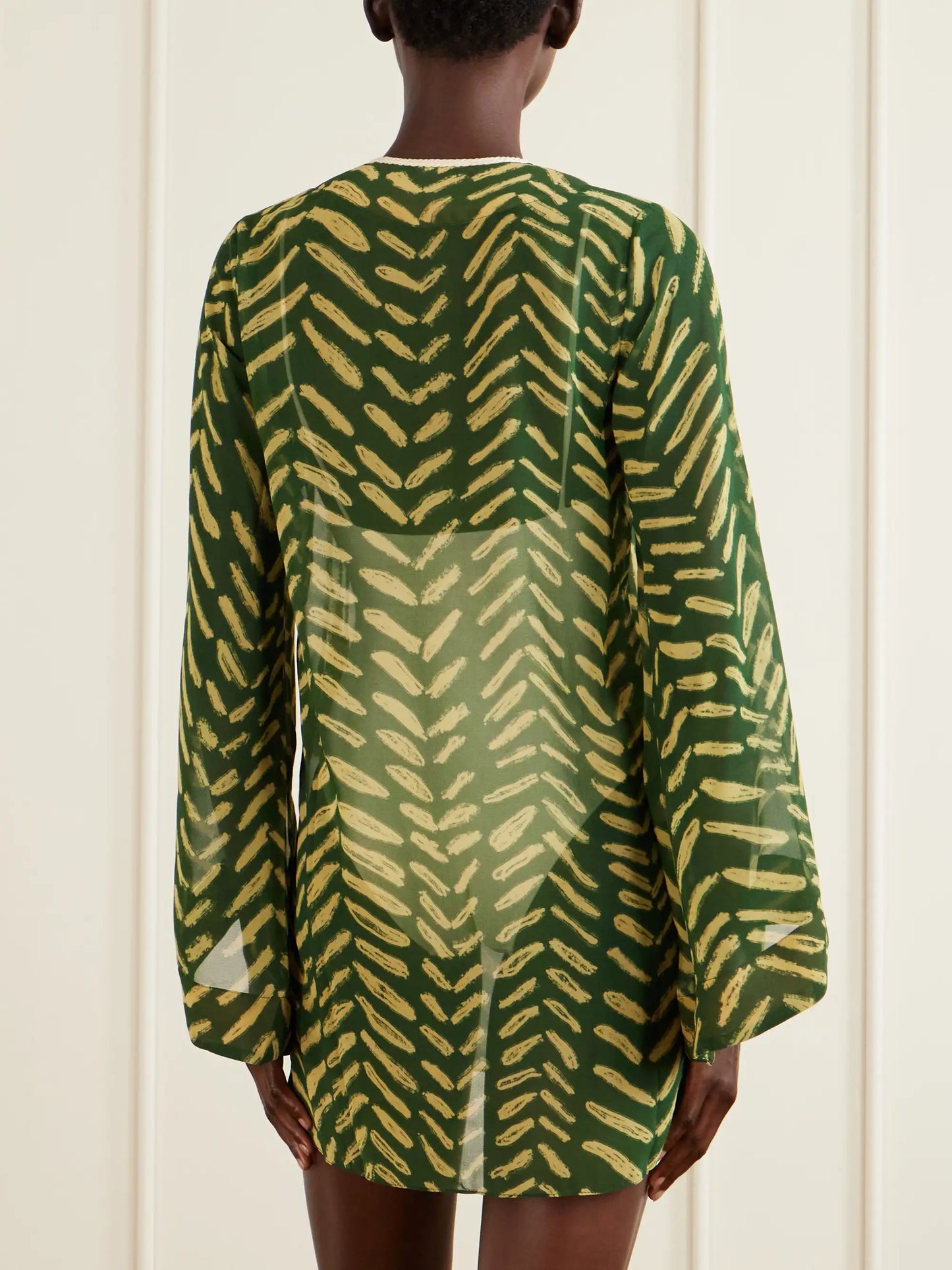 Refugio De Sol Tasseled Printed Recycled Georgette Coverup