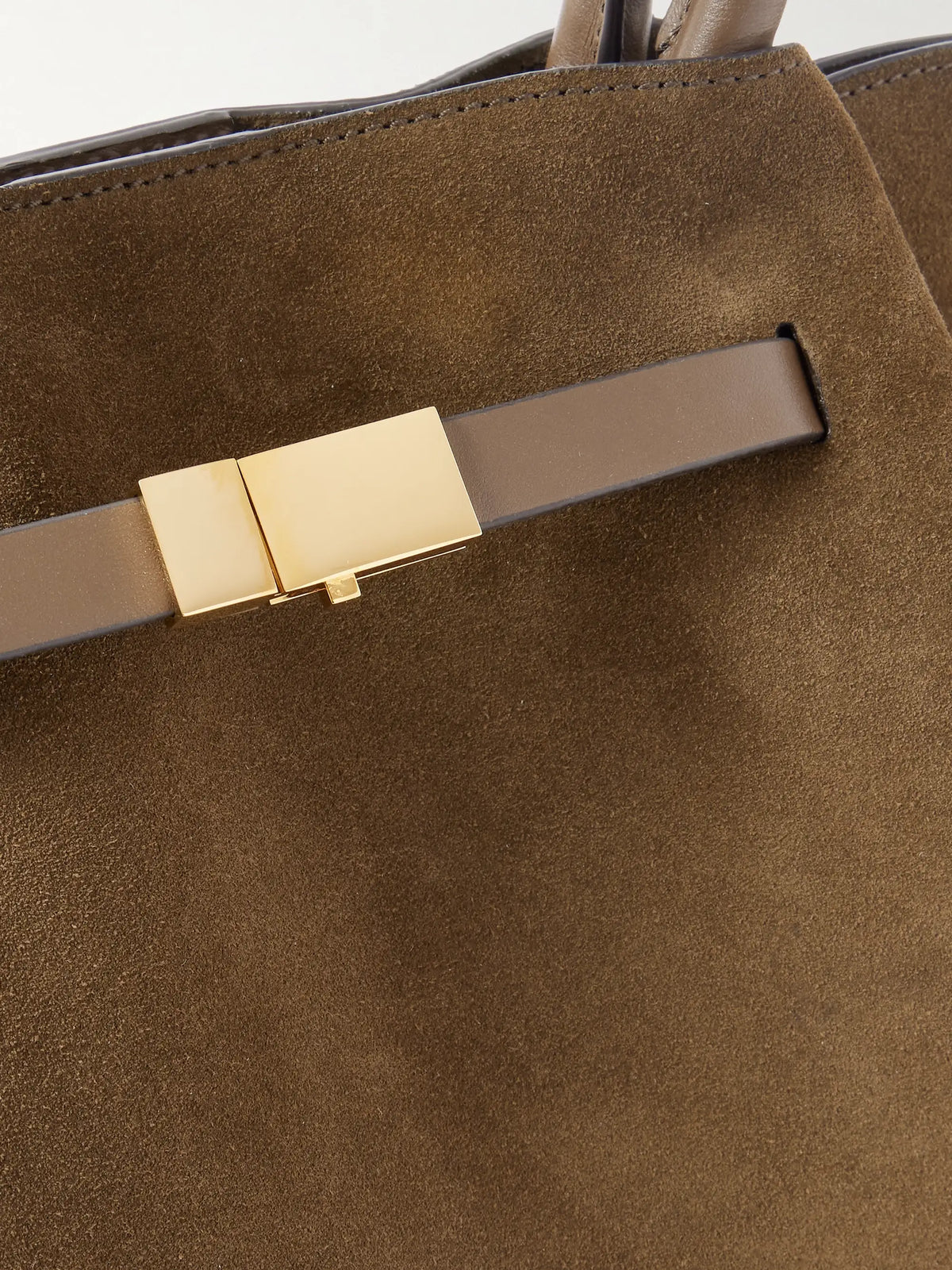 The New York Large Leather-trimmed Suede Tote