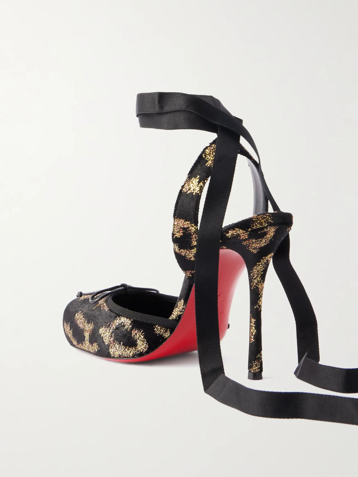 Cassia 100 Bow-detailed Satin-trimmed Fil Coupé Velvet Pumps