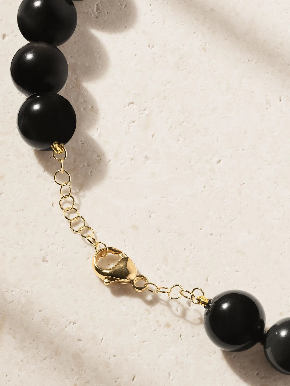Oracle 14-karat Gold, Onyx And Crystal Necklace