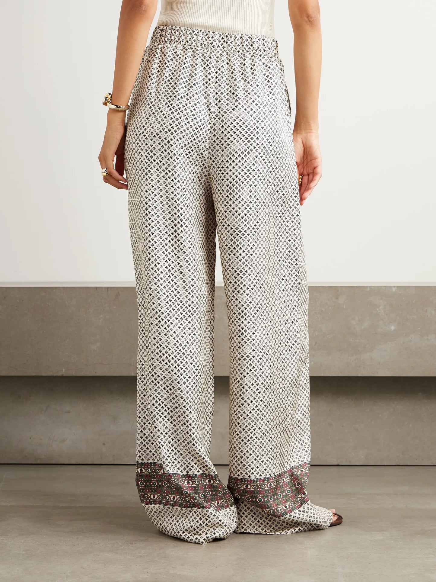 Valerio Printed Silk-twill Wide-leg Pants