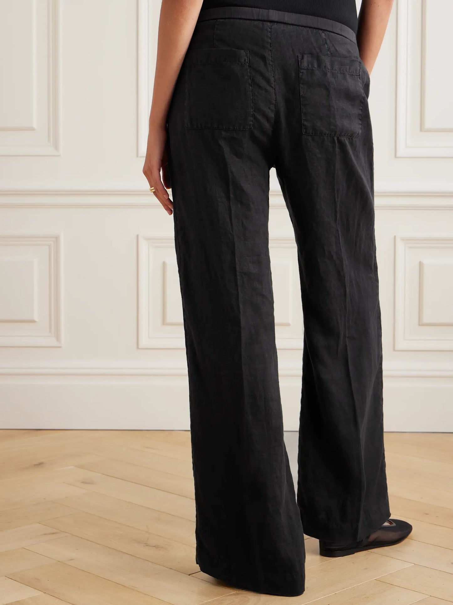 Pleated Linen Wide-leg Pants