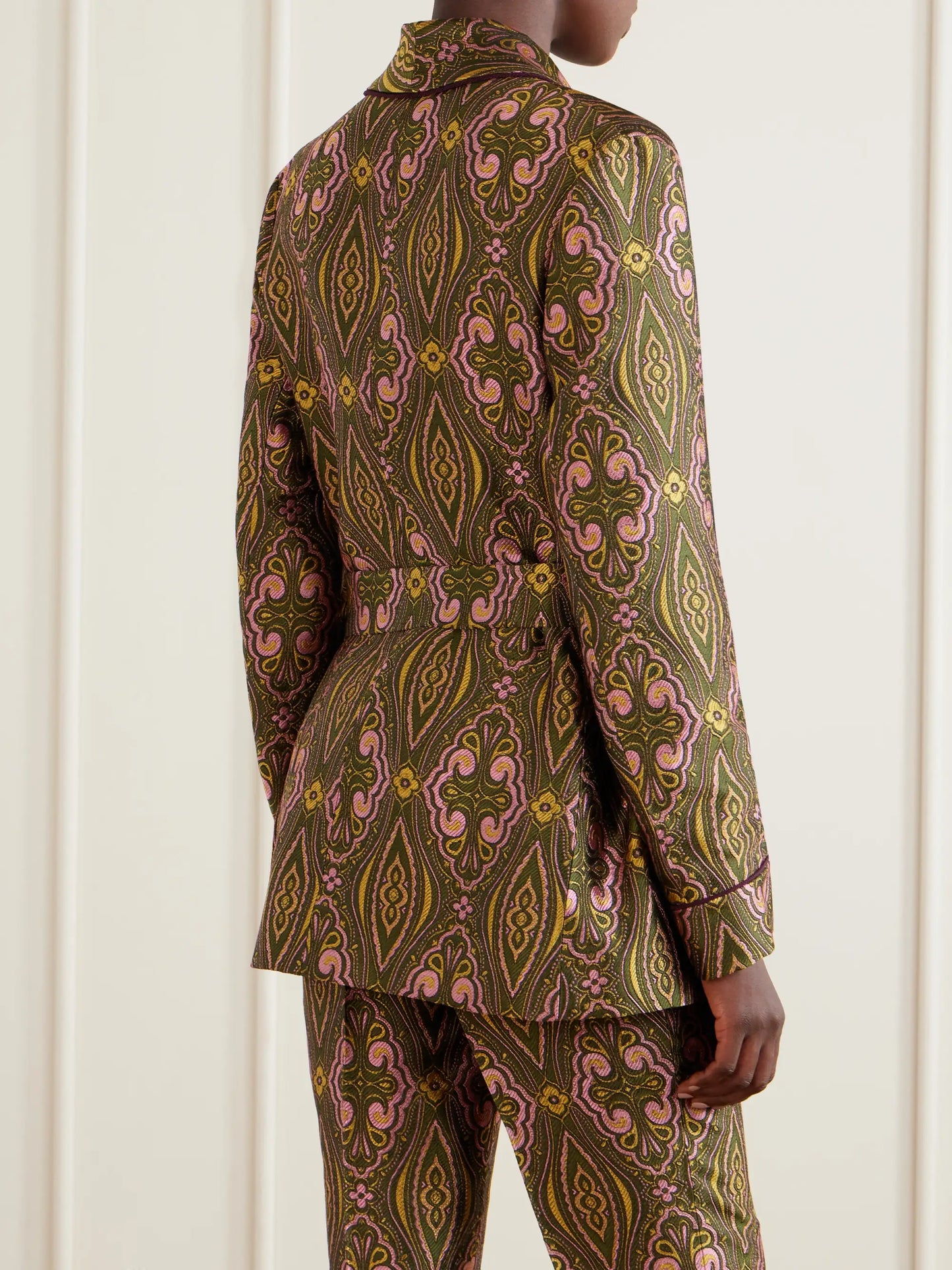 Metallic Jacquard Crepe Blazer