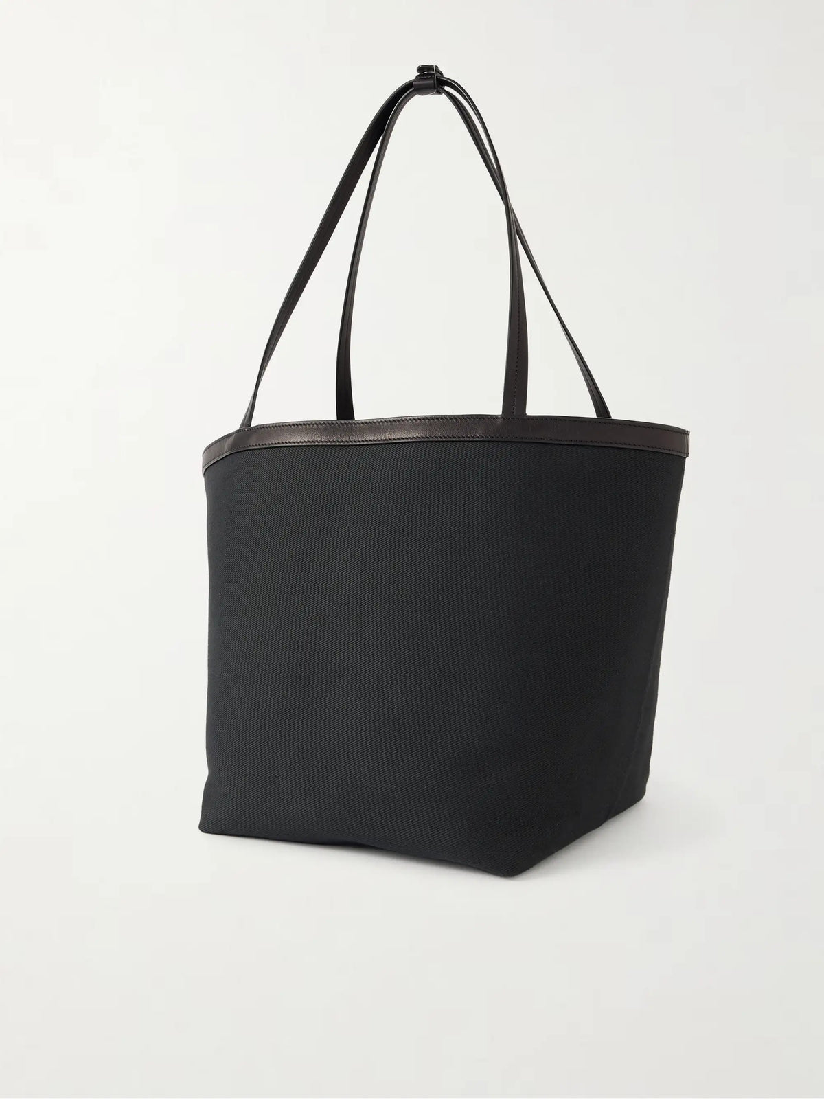 Park Reversible Leather-trimmed Twill Tote