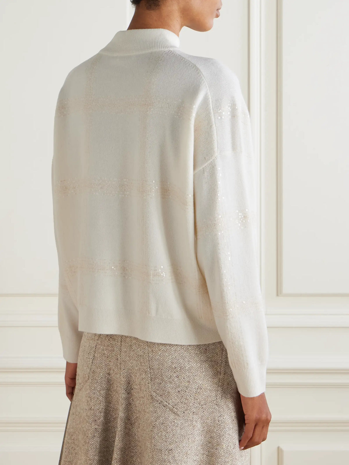 Brunello Cucinelli Sequin-embellished Wool, Cashmere And Silk-blend Sweater