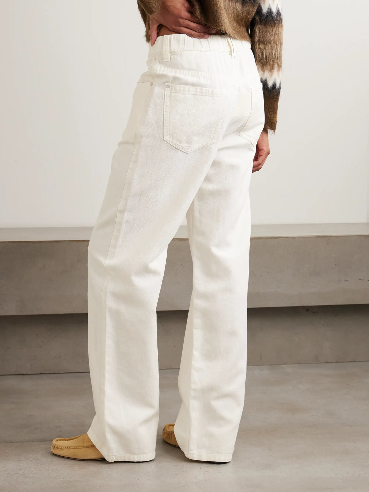 Bead-embellished Cotton And Linen-blend Wide-leg Pants