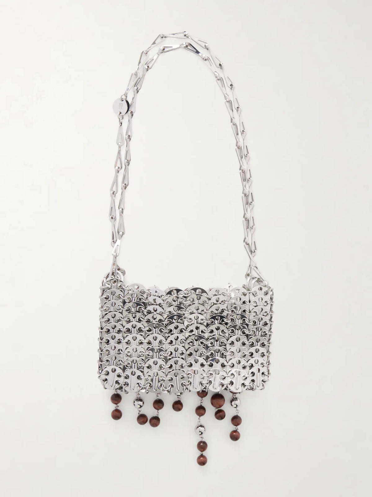 RABANNE 1969 Nano Fringed Beaded Chainmail Shoulder Bag