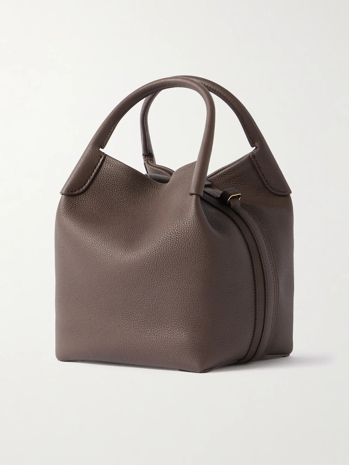 Bale Small Canvas-trimmed Textured-leather Tote