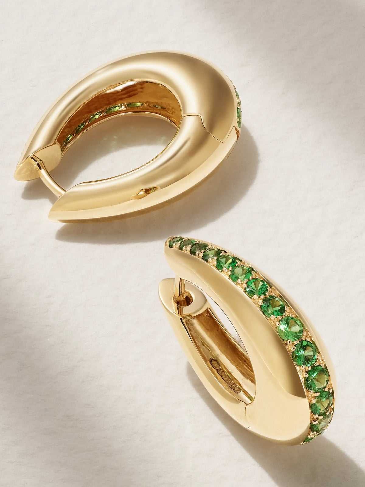 Chakra Icon 18-karat Gold Tsavorite Hoop Earrings