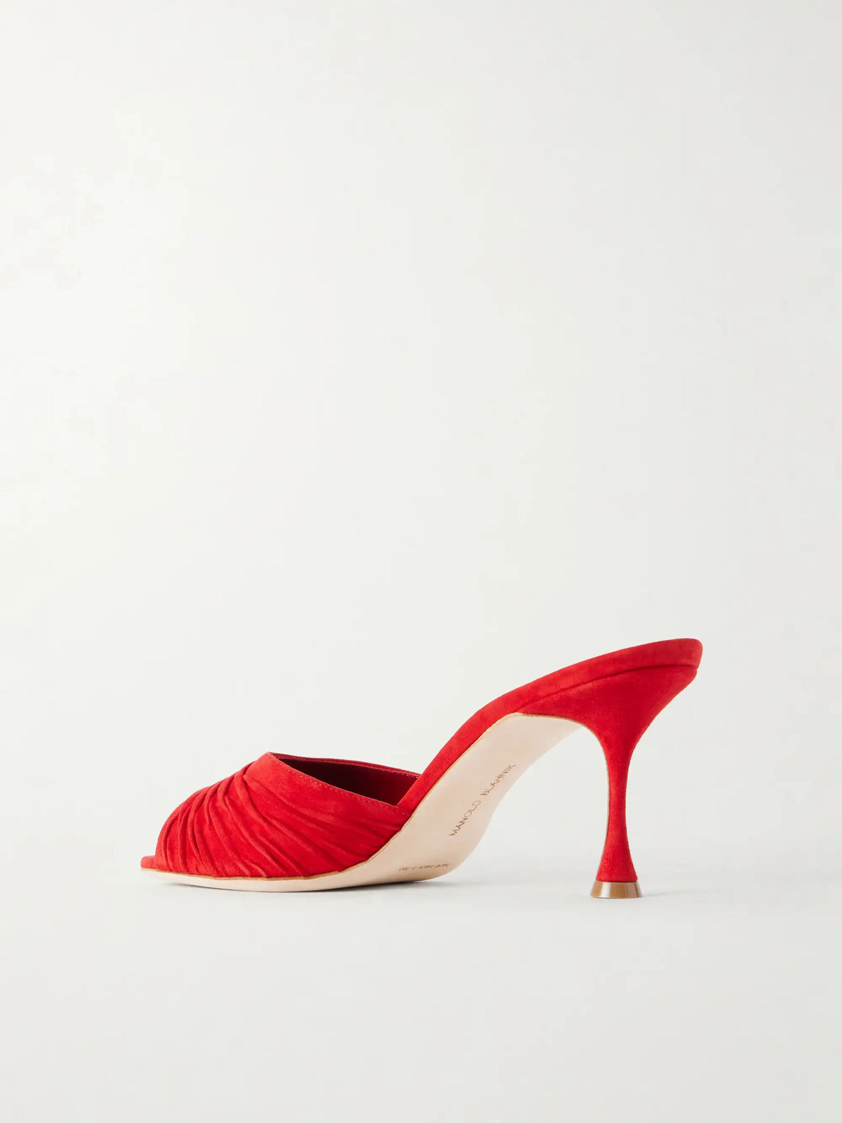 Pirua 70 Ruched Suede Mules
