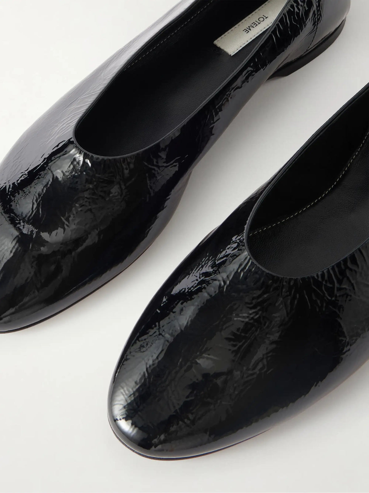 Crinkled Patent-leather Ballet Flats