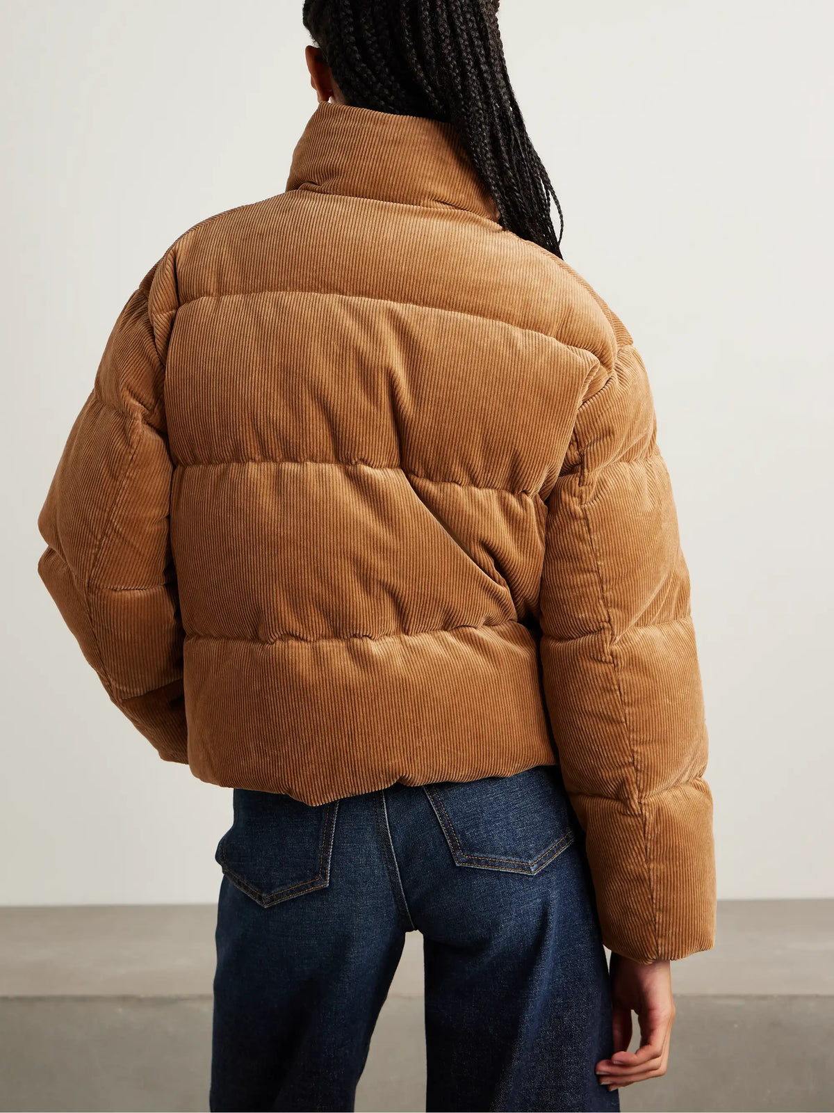 Embroidered Quilted Cotton-blend Corduroy Down Jacket