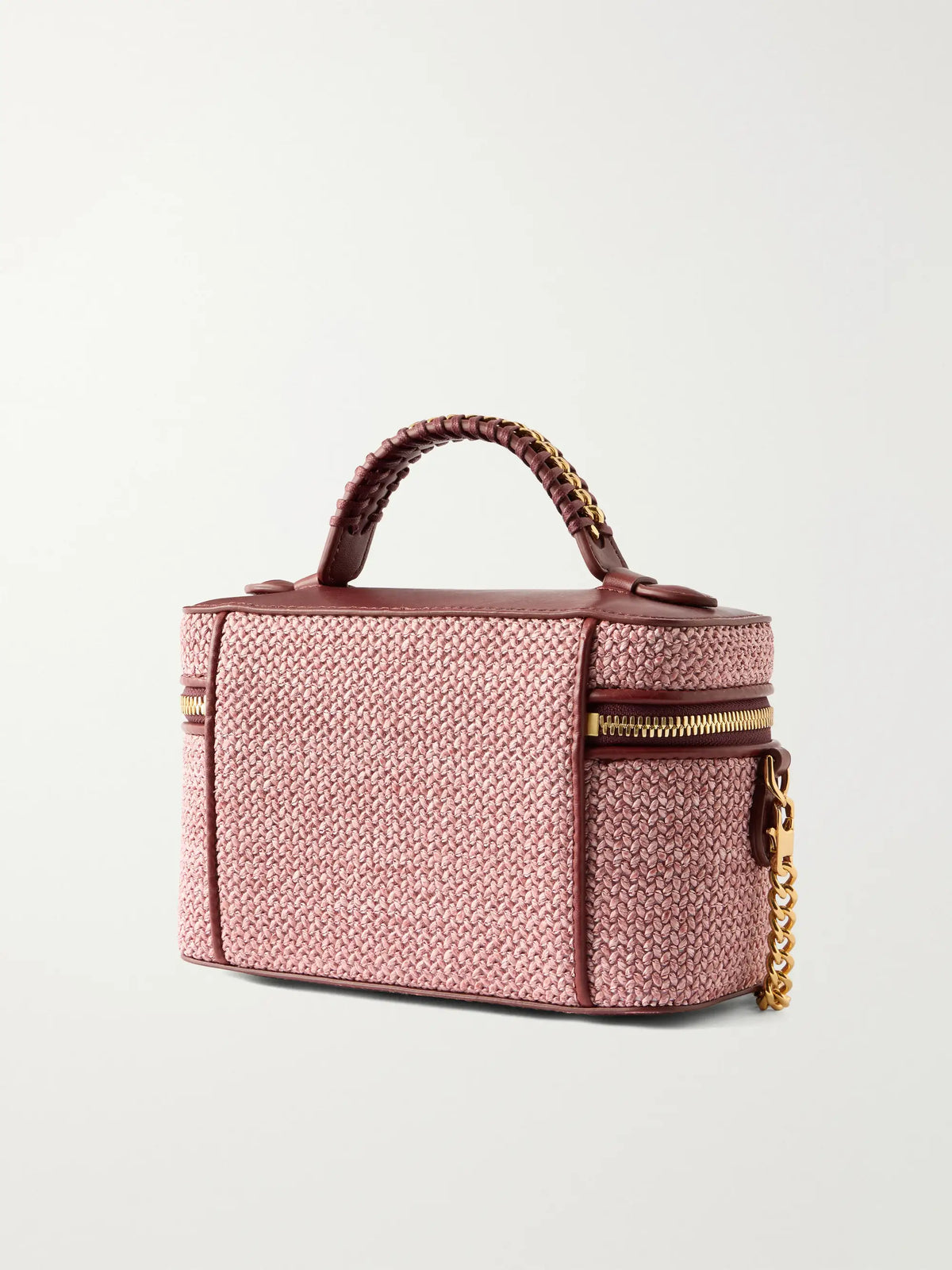 Falabella Vanity Case Vegetarian Leather-trimmed Raffia Shoulder Bag