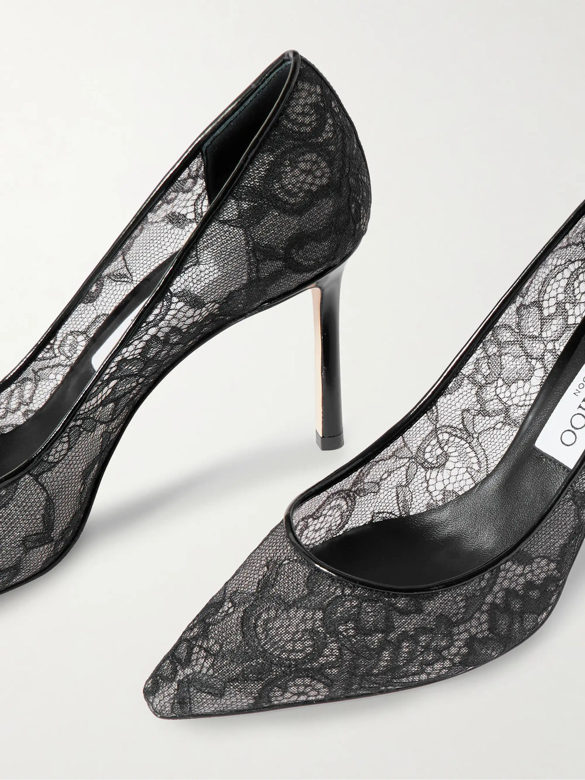 Romy 85 Leather-trimmed Lace Pumps