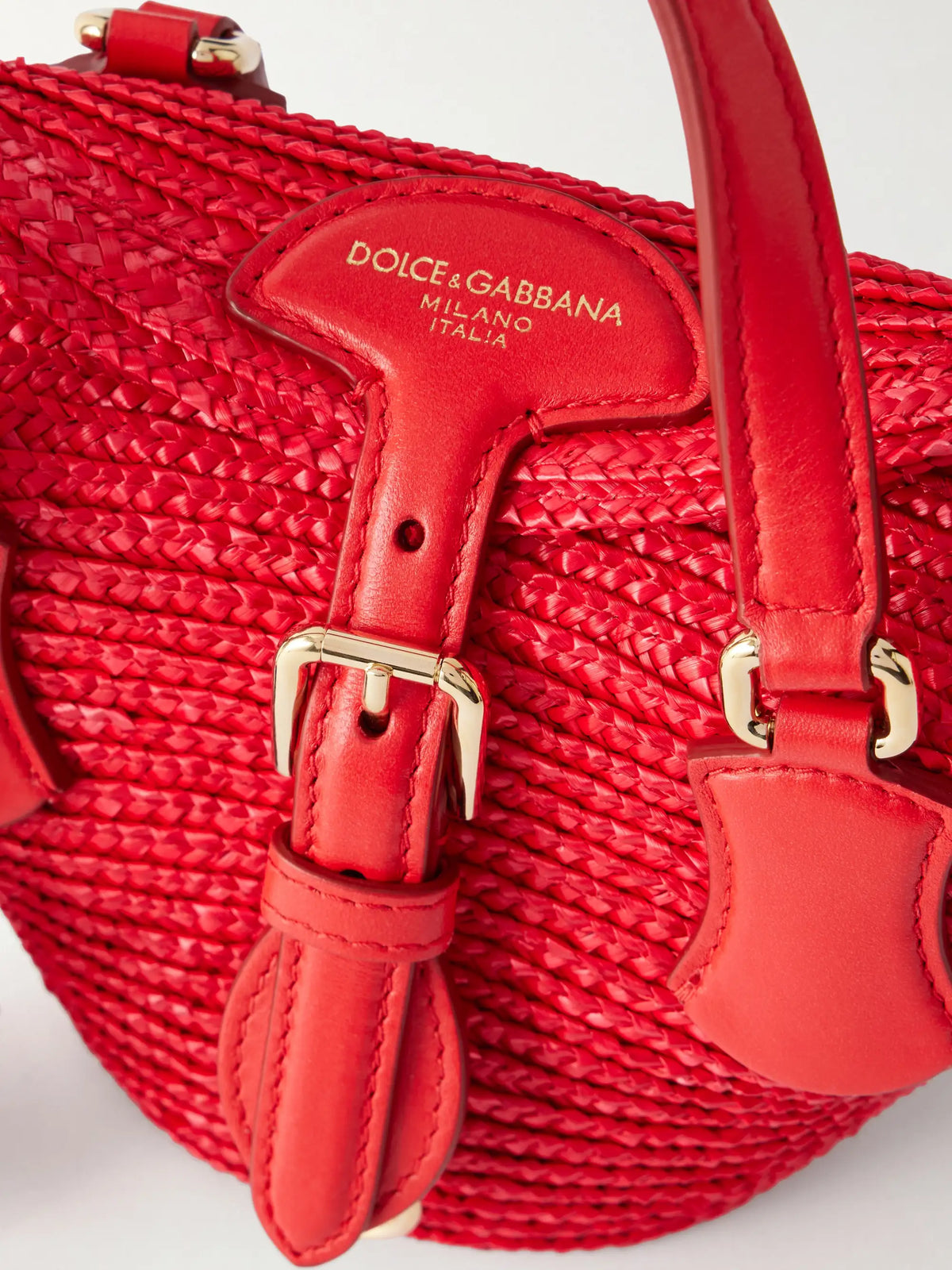 Coffa Capri Mini Embellished Leather-trimmed Raffia Tote