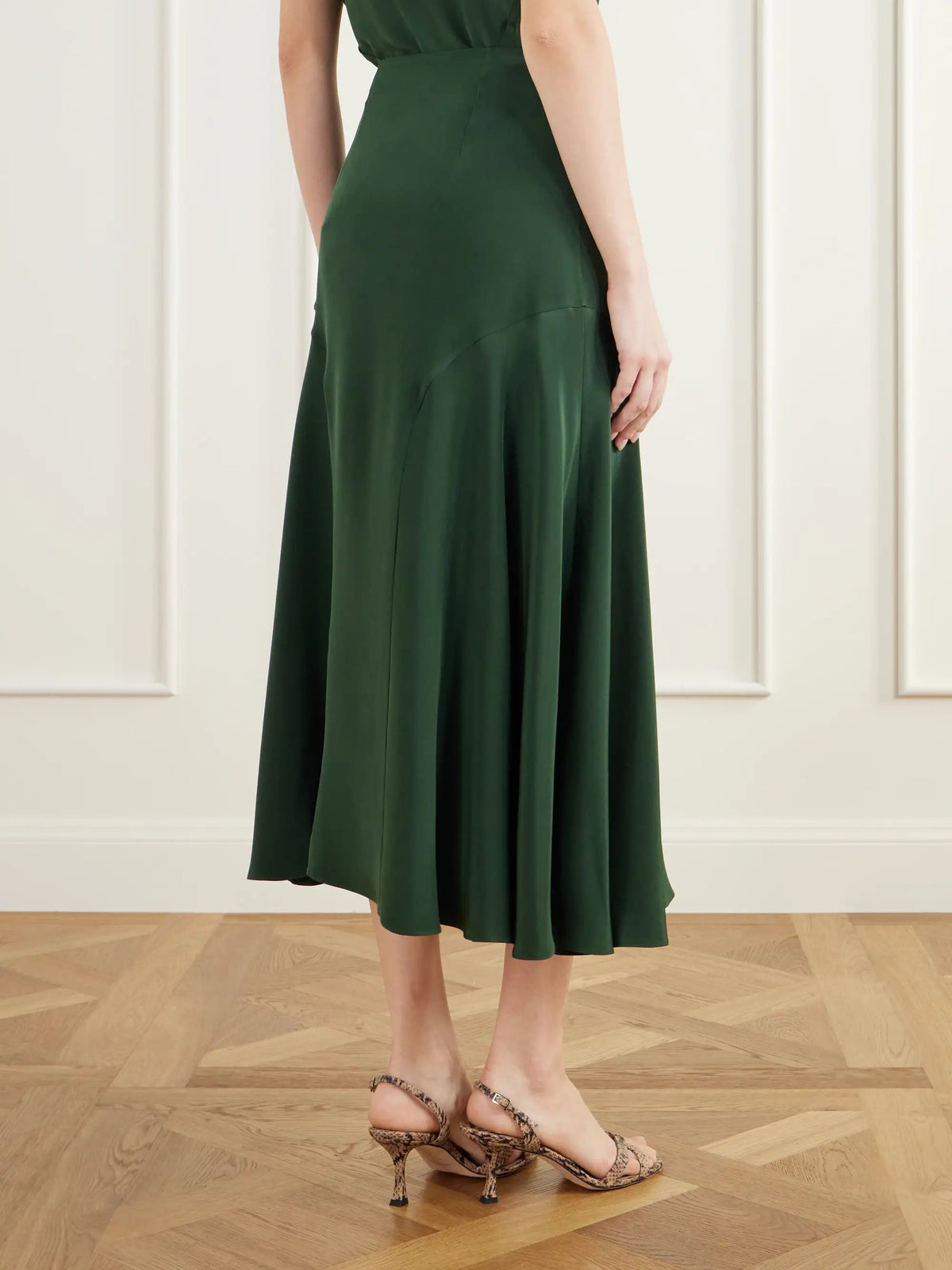Altuzarra Elton Paneled Silk-satin Midi Skirt