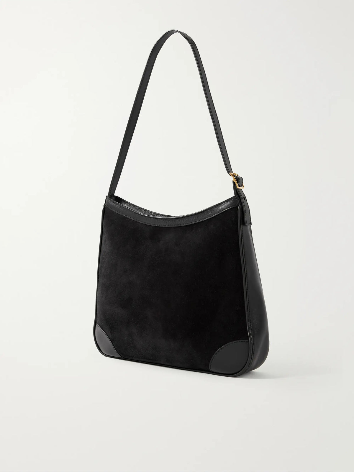 Abbey Leather-trimmed Suede Shoulder Bag