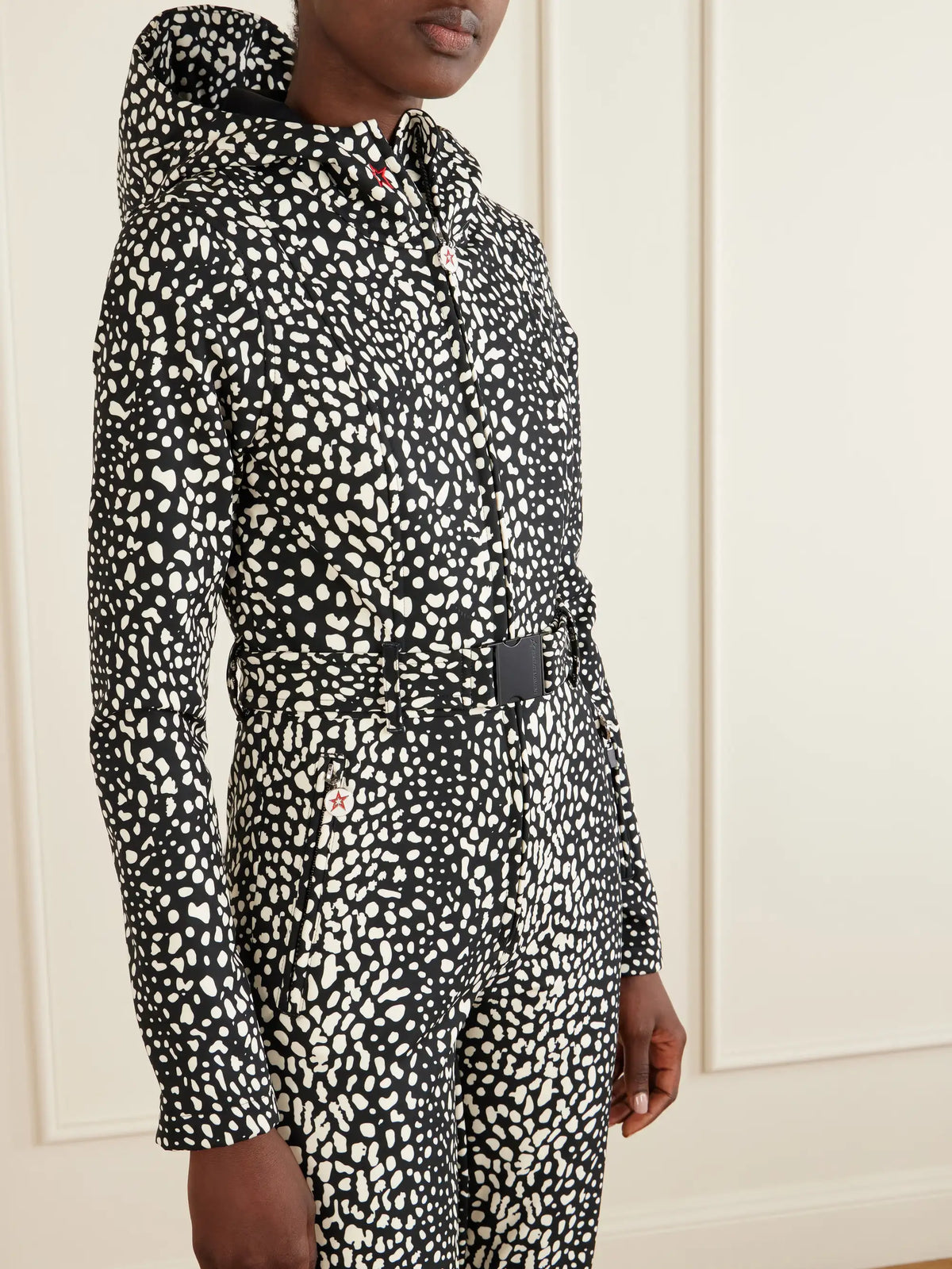 Perfect Moment Tignes Hooded Belted Printed Shell Ski Suit