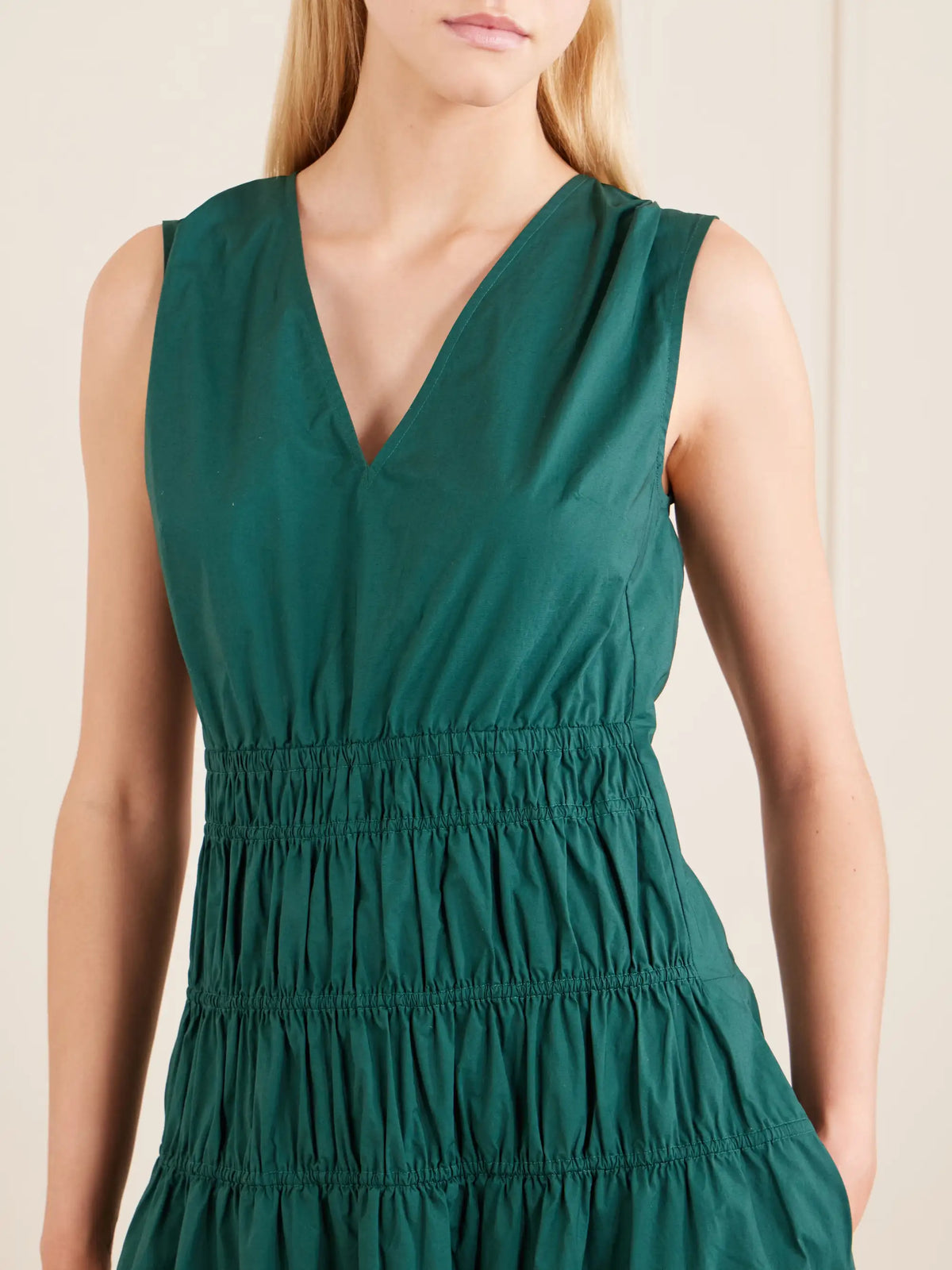 Proenza Schouler White Label Loren Shirred Cotton-blend Poplin Midi Dress