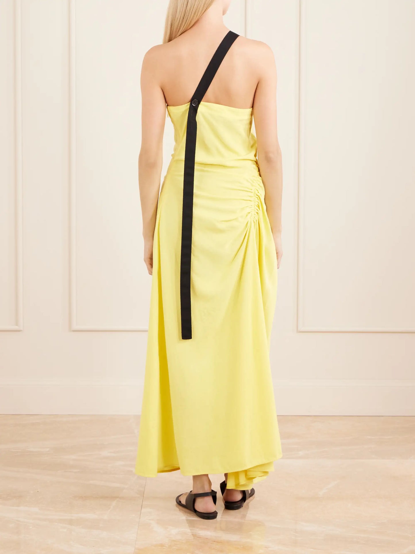 Sirena One-shoulder Gathered Crepe Maxi Dress
