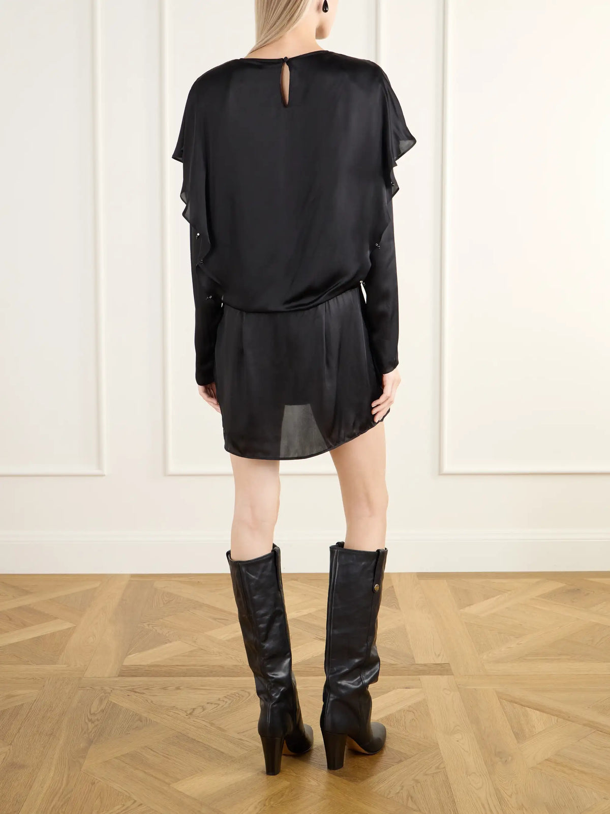 MARANT ÉTOILE Blissa Embellished Gathered Satin Mini Dress