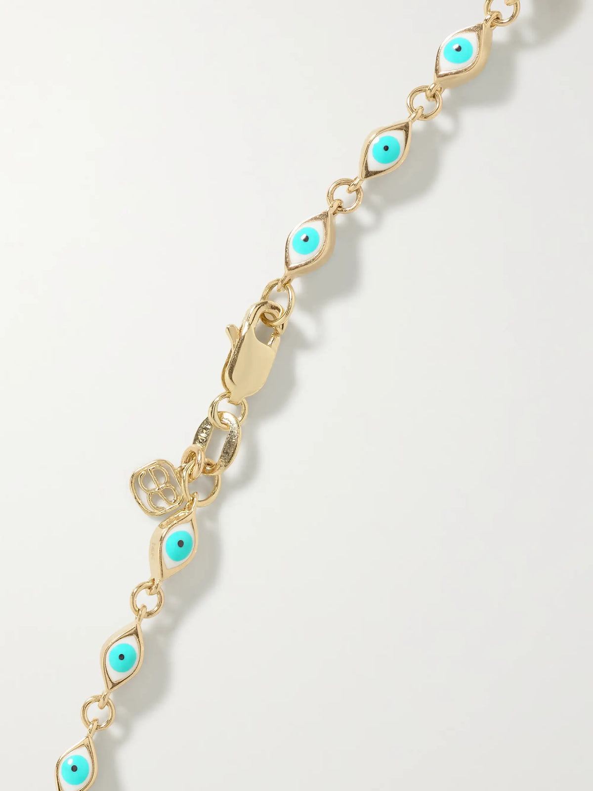 Mini Evil Eye 14-karat Gold And Enamel Bracelet