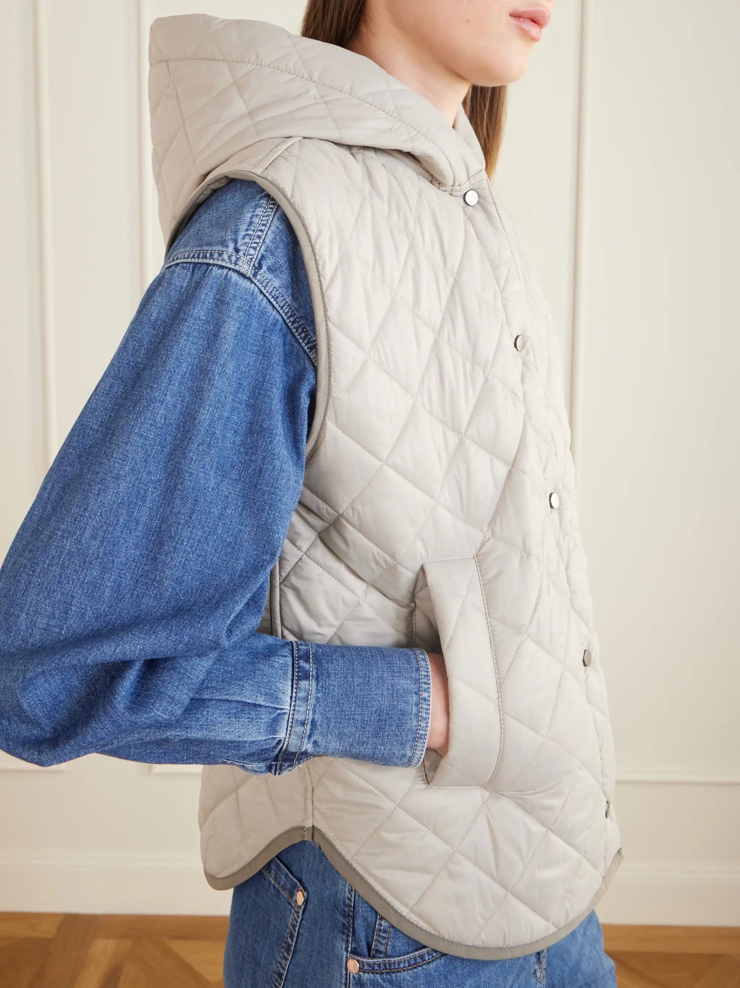 Hooded Quilted Shell Vest
