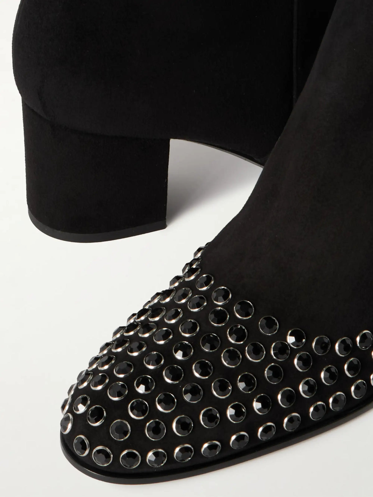 Crystal-embellished Suede Ankle Boots